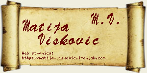 Matija Višković vizit kartica